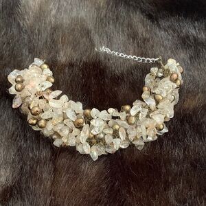 Crystal & natural pearl bracelet